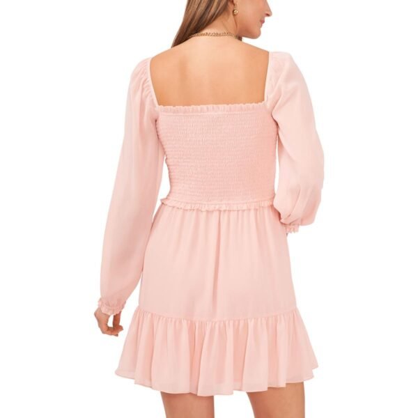 1.State Womens Chiffon Smocked Mini Dress - Image 8