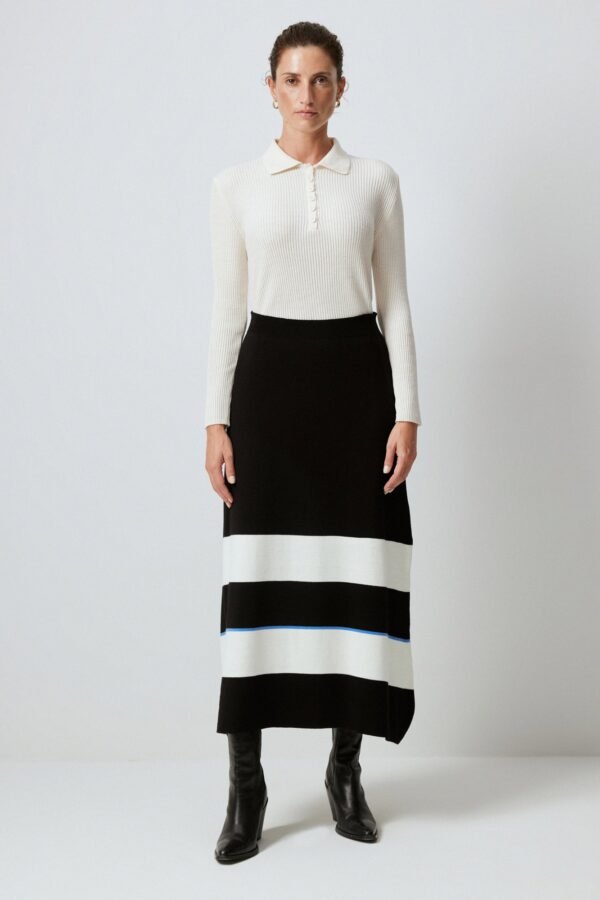 STRIPED KNITWEAR SKIRT WITH ELASTIC WAIST - Image 2