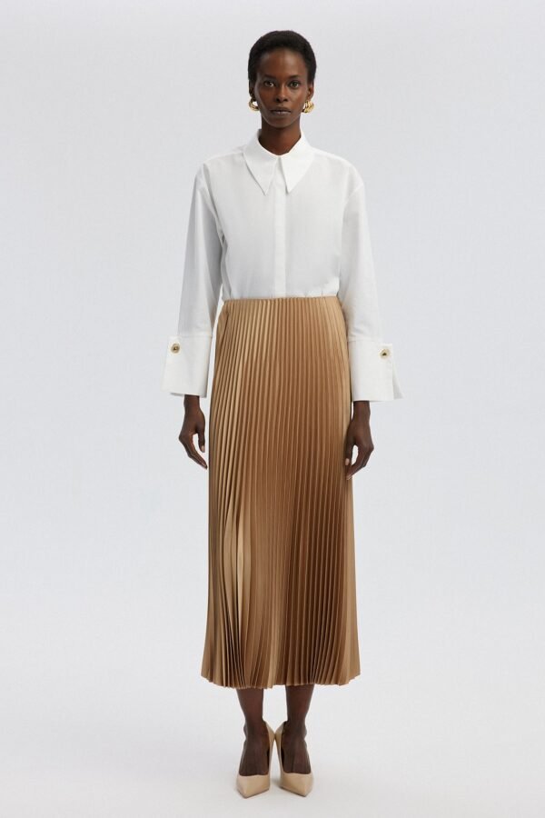 PLEATED SATIN SKIRT - Image 2