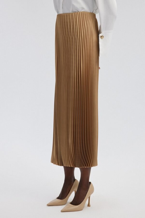 PLEATED SATIN SKIRT - Image 3