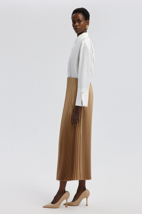 PLEATED SATIN SKIRT - Image 4