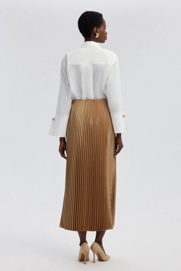 PLEATED SATIN SKIRT - Image 5