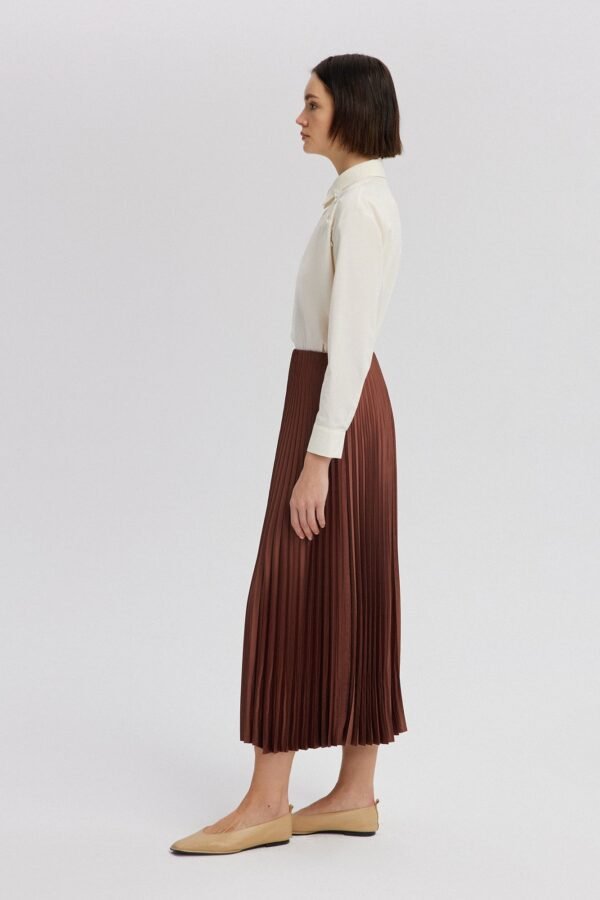 PLEATED SATIN SKIRT - Image 4