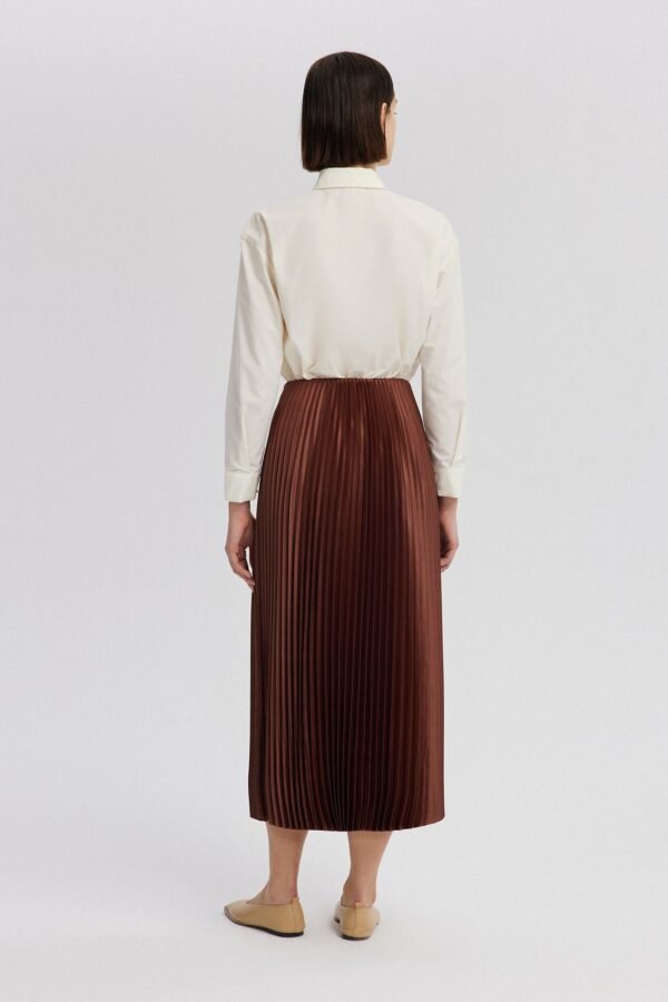 PLEATED SATIN SKIRT - Image 5