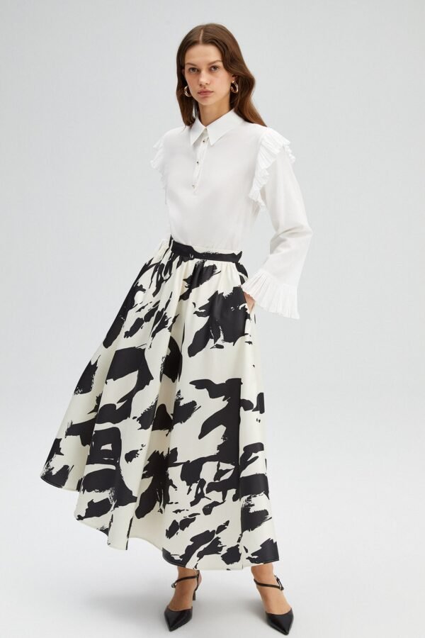 PATTERNED SATIN SKIRT - Image 3