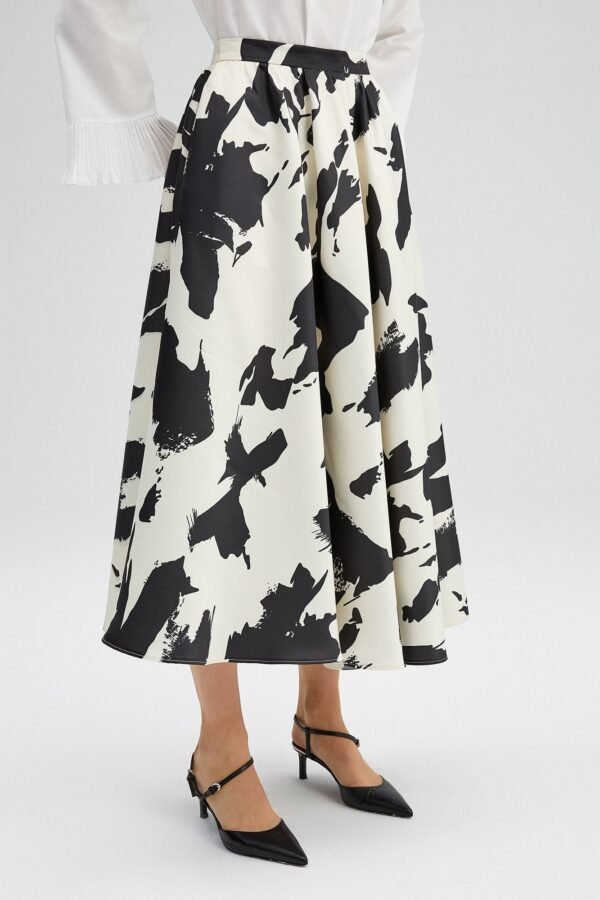 PATTERNED SATIN SKIRT - Image 4
