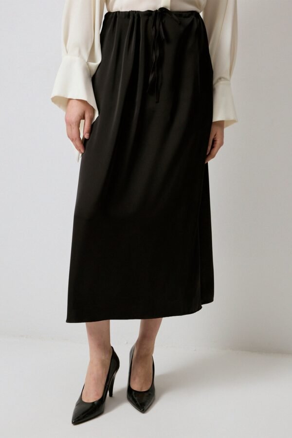 SATIN SKIRT WITH WAIST TIE - Image 3