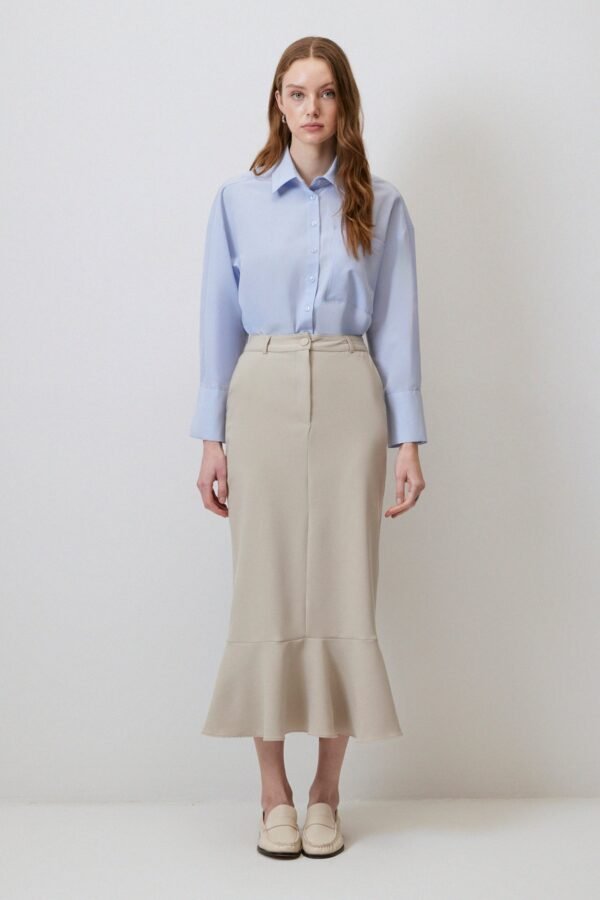 CREPE SKIRT WITH PLEAT - Image 2