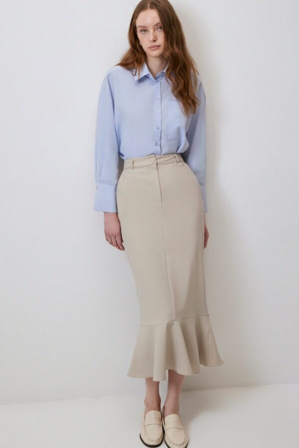 CREPE SKIRT WITH PLEAT