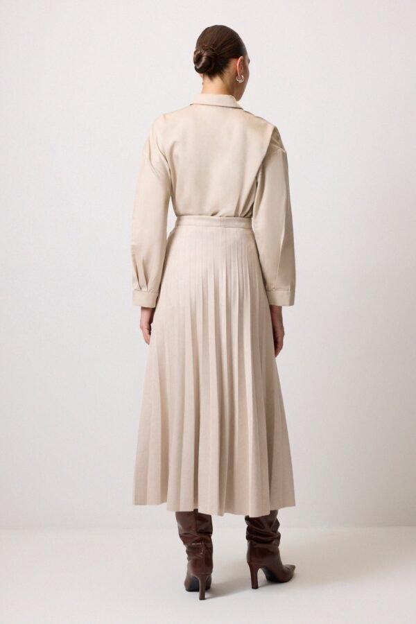 PLEATED SUEDE SKIRT - Image 4