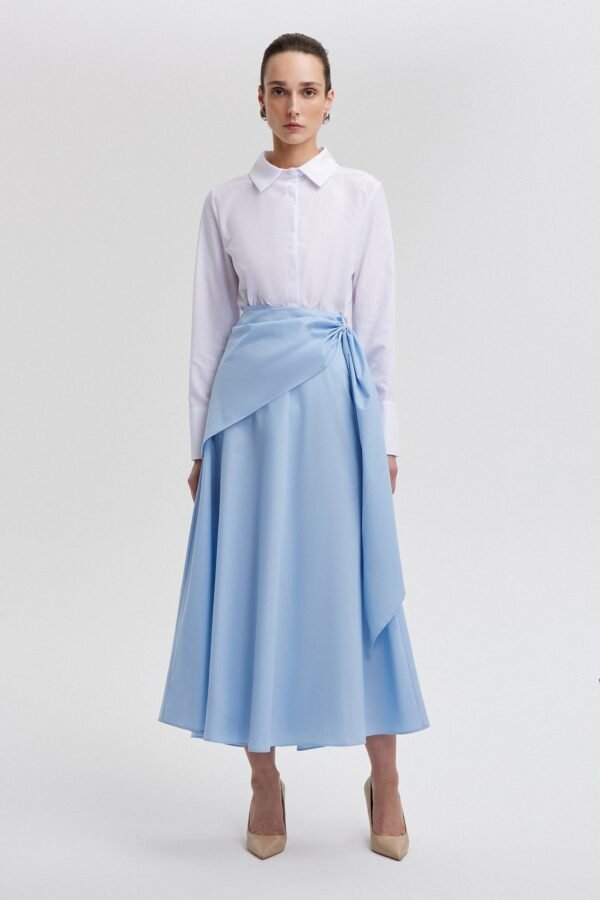 POPLIN SKIRT WITH FRONT TIE