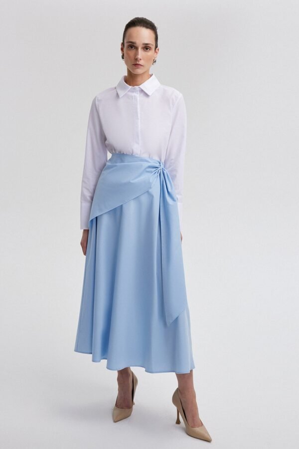 POPLIN SKIRT WITH FRONT TIE - Image 2