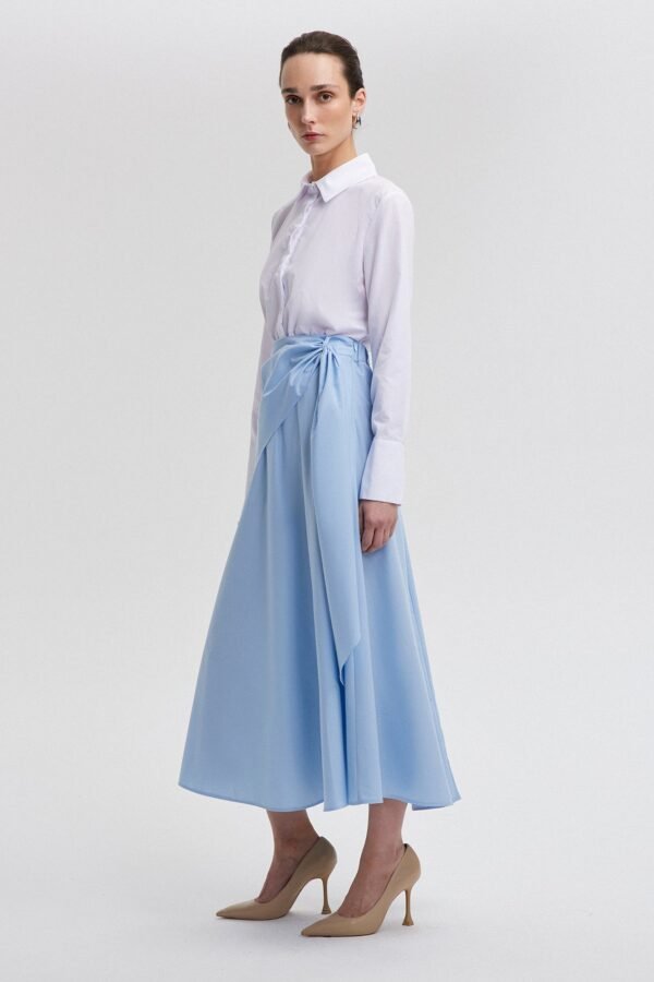 POPLIN SKIRT WITH FRONT TIE - Image 4
