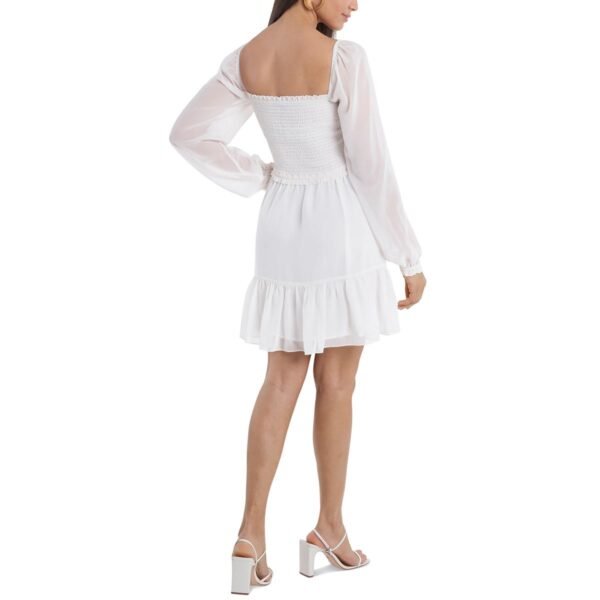 1.State Womens Chiffon Smocked Mini Dress - Image 7
