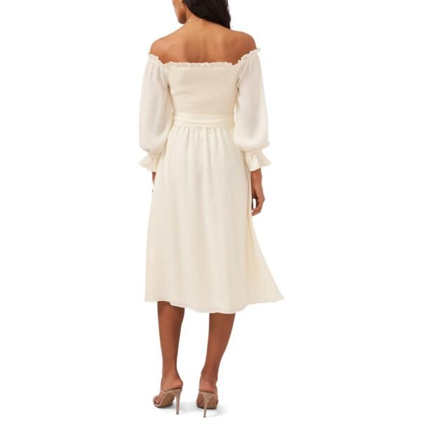 1.State Womens Smocked Belted Midi Dress - Image 2