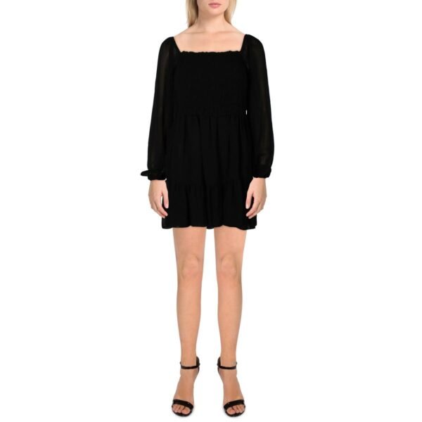 1.State Womens Chiffon Smocked Mini Dress - Image 6